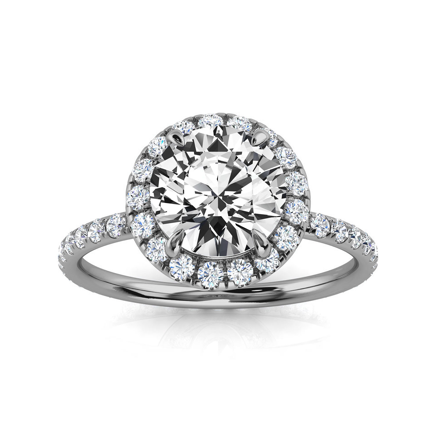 14K White Gold Panilari Eternity Halo Lab Grown Diamond Ring (3/4 ct. tw)